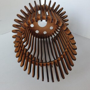 Modern Wooden Chandelier, Teak Wave Pendant Light, Handmade Ceiling Fixture, Minimalist Loft Lamp, Sculptural Home Decor image 11