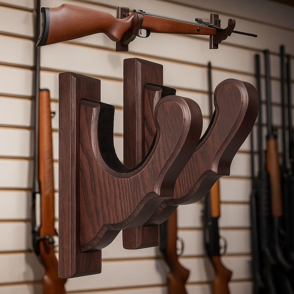 Decorative Rifle Platforms Handmade Ash Wood Rifle Wall Mount, Hunting Gun Rack Display, Rustic ...