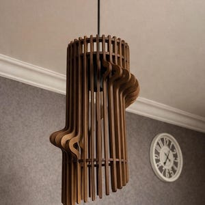 Wood Pendant Light,Mid Century Modern Chandelier,Modern Light Fixture,Modern Wood Chandelier,Ceiling Light Fixture,Hanging Lamp