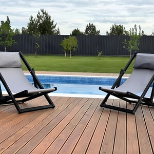 Chaise de jardin en bois avec accoudoirs, Chaise de jardin réglable, Chaise longue de jardin confortable, Chaise longue de jardin, Chaise de balcon, Chaise longue