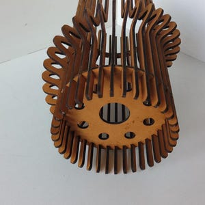 Modern Wooden Chandelier, Teak Wave Pendant Light, Handmade Ceiling Fixture, Minimalist Loft Lamp, Sculptural Home Decor image 12