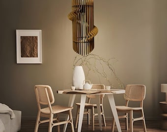 Wooden chandelier, Wood Pendant Light Wood Lighting, Wood Ceiling Light, Wood Lamp, Modern Wooden Light, Bedroom Chandelier