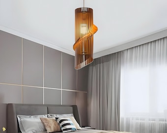 Modern Wood Chandelier,Wood Pendant Light,Mid Century Modern Chandelier,Modern Light Fixture,Ceiling Light Fixture,Hanging Lamp