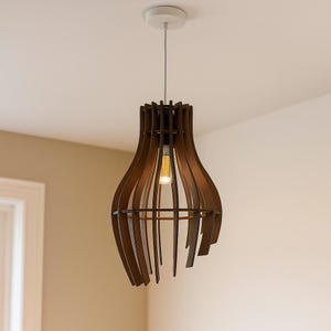 Wood Pendant Light,Mid Century Modern Chandelier,Modern Light Fixture,Modern Wood Chandelier,Ceiling Light Fixture,Hanging Lamp