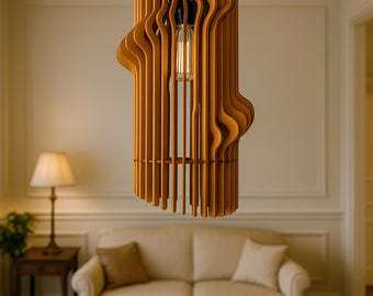 Wood Pendant Light,Mid Century Modern Chandelier,Modern Light Fixture,Modern Wood Chandelier,Ceiling Light Fixture,Hanging Lamp,Gift