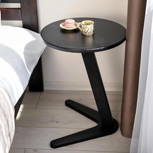 Handmade Black Ash Wood Coffee Table: Modern Rustic Accent Table