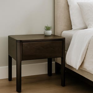 Handcrafted Wood Bedside Table – Solid Wood Nightstand with Drawer, Minimalist Bedroom Furniture – Modern Home Décor – Natural Oak Finish