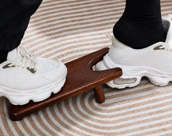 Handgemaakte houten laarskrik | Handsfree schoenverwijderaar voor senioren en volwassenen