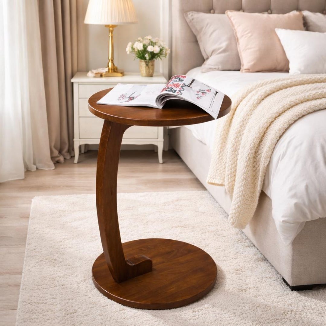Round Wooden Side Table – Small Sofa Table – Modern Coffee Table ...