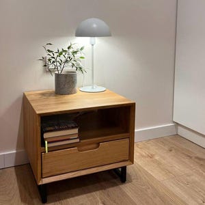 Handcrafted Bedside Table with Soft-Close Runners | Solid Wood Nightstand | Minimalist Bedroom Furniture | Modern Rustic Bedroom Decor