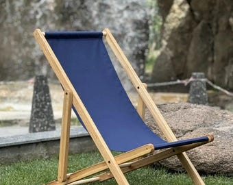 Handmade Ash Wood Lounger Chair: Ergonomic Folding Design