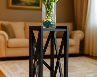 Handgemaakte houten plantenstandaard | Minimalistische woondecoratie