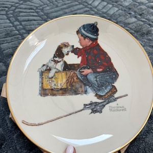 Norman Rockwell 1971 “Four Seasons Series: Winter – A Boy Meets His Dog” Limited Edition Plate