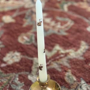 Hand Painted 10&quot; Taper Candle - Bunnies