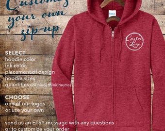 Choose a Logo for a Custom Zip-Up Sweatshirt for Bar Bat Mitzvah Party Favor Swag Giveaway