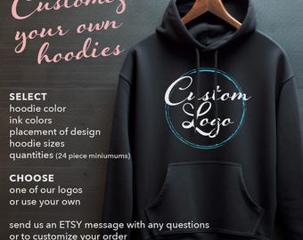 Choose a 2 Color Logo for a Custom Hoodie Sweatshirt for Bar Bat Mitzvah Party Favor Swag Giveaway