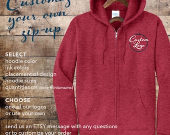 Choose a Logo for a Custom Zip-Up Sweatshirt for Bar Bat Mitzvah Party Favor Swag Giveaway