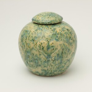Urn For Pet, Urn For Pet Ashes, Handmade Ceramic Pet Urn, Crackle Glaze Urn, Memorial Keepsake, Pottery Urn with Heart