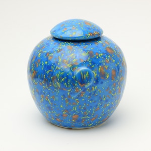 Urn For Pet, Urn For Pet Ashes, Handmade Ceramic Pet Urn, Blue Glaze, Memorial Keepsake, Pottery Urn with Heart