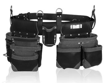 Leather Carpenter Tool Belt | 18 Pockets | Framers Tool Belt | Handyman