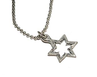 Star of David Necklace Made From Real Rockets – Meaningful Jewish Jewelry, Israeli Symbolic Gift