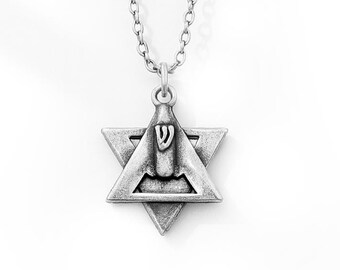 B-2 Star Mezuzah Necklace – Unique Handcrafted Jewish Jewelry Pendant