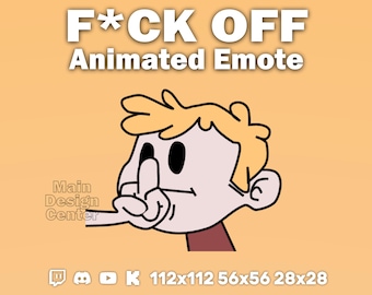 F*ck Off Animated Emote · Available for Twitch, Discord, Youtube, Kick · Trolling Chat Emoticon · Funny Meme Emoji · Streaming GIF Assets