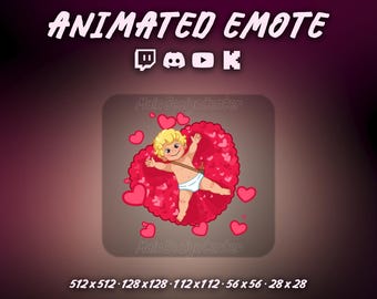 Animated Emote · Love Angel · Cupid Child Emoji · Twitch, Discord, YouTube, Kick · Follow Alert · Stream Overlay