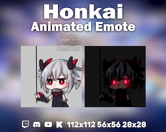 Honkai Scary Animated Emote · Chat Emoticon · Available for Twitch, Discord, Youtube, Kick · Colorful Emoji · Streaming GIF Overlay