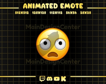 Shocked Face Animated Emote · Eggplant Shadow Emoji · Twitch, Discord, YouTube, Kick · Stream Overlay · Follow Alert