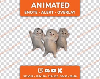 Dancing Kittens Animated Emote + Stream Overlay · Twitch, Discord, Youtube, Kick · Cool Cat Dance · Viral Tiktok Meme
