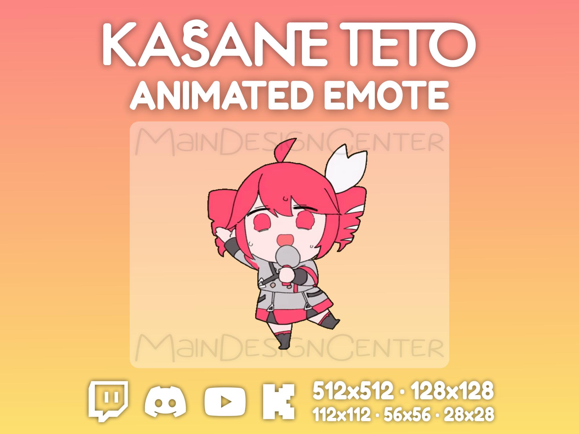 Kasane Teto · Animated Emote · Chat Emoji · Twitch, Discord, Youtube, Kick · Funny Spinning Emoticon · Anime Vocaloid Girl · Streaming Asset