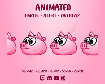 Jumping Pigs · Animated Emote · Loop Chain Emoji · Bouncing Pink Stream Overlay · Cute Follow Alert · Twitch, Discord, Kick, YouTube
