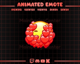 Heart Flood · Animated Emote · Falling In Love Follow Alert · Cute Stream Overlay · Cute GIF · Twitch, Discord, Kick, Youtube