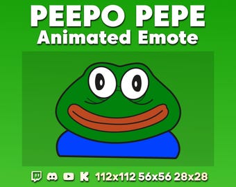 Peepo Pepe Animated Emote · Blinking Frog Emoji · Twitch, Discord, Youtube, Kick · Funny Meme Stare GIF · Dumb Chat Reaction