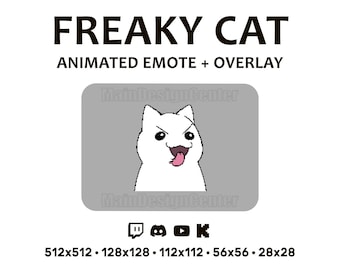 Freaky Cat · Mad Animated Emote · Flirty Bleh Emoji · Twitch, Discord, Youtube, Kick · Fast Stream Follow Alert
