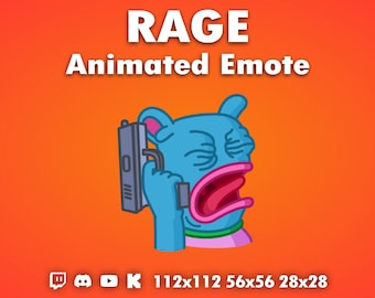 Raging Animated Emote · Meme Reaction · GIF Chat Emoticon · Twitch, Discord, Youtube, Kick · Angry Dynamic Animation · Streaming Asset