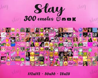Slay Emote Collection · 300+ Emoji for Twitch, Discord, YouTube, Kick · GIF, PNG Queen Vibe