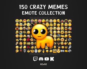 Crazy Memes Emote Collection · Twitch, Discord, YouTube, Kick · Funny Chat Reaction · Streaming · Love · Coolness