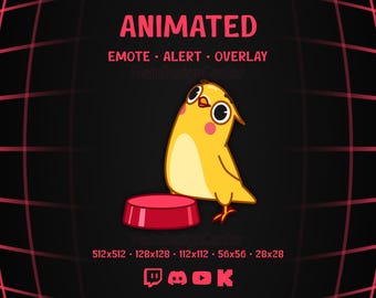 Smash Button · Bird Animated Emote · Yellow Parrot GIF · Spam Stream Overlay · Follow Alert · Twitch, Discord, Kick, Youtube