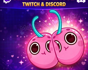 Hugs Animated Emote Pink Cherry Emoji Twitch, Discord Love Follow Alert, Stream Overlay, GIF