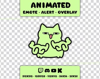 Sixseven Cat Animated Emote Follow Alert Stream Overlay Twitch, Discord, YouTube, Kick Brainrot TikTok Meme