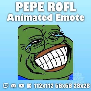 Pepe Rofl · Meme Animated Emote · GIF Chat Emoticon · Twitch, Discord, Youtube, Kick · Laughing Dynamic Peepo Emoji · Streaming GIF Overlay