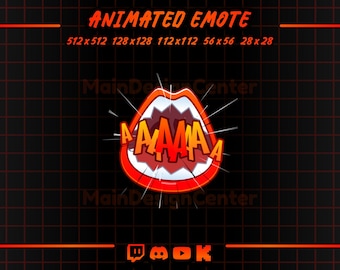 Screaming Mouth · Animated Emote · Rage Stream Overlay · Funny Follow Alert · Twitch, Discord, Kick, YouTube