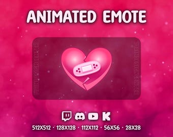 Broken Heart Animated Pink Emote Twitch, Discord, Youtube, Kick Kawaii Emoji Follow Alert Cute Chat Emoticon Dynamic GIF