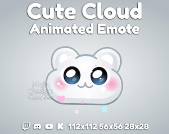 Cute Cloud · Animated Emote · Chat Emoticon · Twitch, Discord, Youtube, Kick · Funny GIF Emoji · Sweet Kawaii Reaction · Streaming Assets