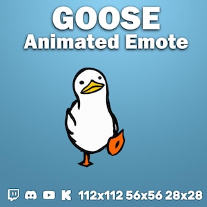 Funny Goose · Animated Emote · Chat Emoticon · Twitch, Discord, Youtube, Kick · Funny Animal · Streamer GIF · Dynamic Emoji · Meme Reaction