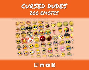 Cursed Dudes Emote Pack · 200 Emoji for Twitch, Discord, Youtube, Kick · Funny Memes · PNG Hype Chat Reactions