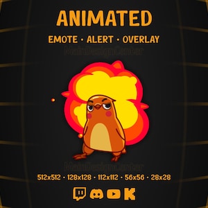 Explosion Cool Animated Emote Orange Emoji Bird Stream Overlay Follow Alert Twitch, Discord, Kick, Youtube Streaming GIF