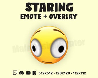 Staring Emote · Stream Overlay · Follow Alert · Twitch, Discord, YouTube, Kick · Chat Awkward Meme Face
